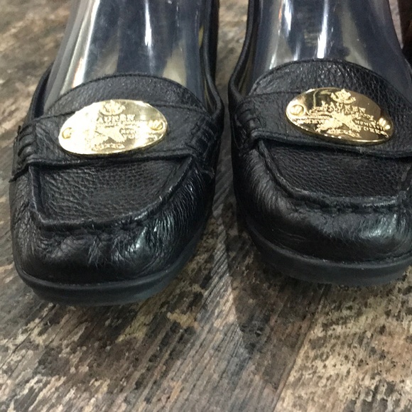 Lauren Ralph Lauren Black & Gold Loafers - Picture 3 of 13